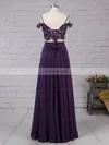 A-line V-neck Chiffon Floor-length Beading Prom Dresses #Favs020105087