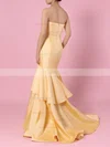 Trumpet/Mermaid V-neck Taffeta Sweep Train Tiered Prom Dresses #Favs020105103