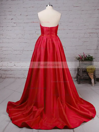 Ball Gown Sweetheart Satin Sweep Train Prom Dresses #Favs020105104