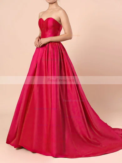 Ball Gown Sweetheart Satin Sweep Train Prom Dresses #Favs020105104