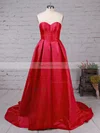 Ball Gown Sweetheart Satin Sweep Train Prom Dresses #Favs020105104