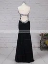 Sheath/Column Sweetheart Chiffon Floor-length Appliques Lace Prom Dresses #Favs020105120