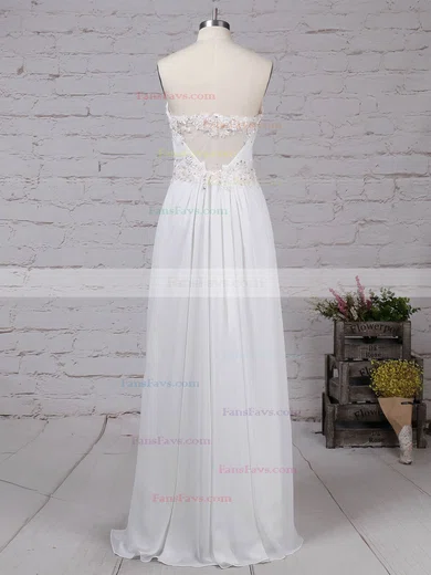 A-line Sweetheart Chiffon Ankle-length Appliques Lace Prom Dresses #Favs020105121