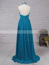 A-line Halter Chiffon Sweep Train Ruffles Prom Dresses #Favs020105130