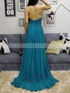A-line Halter Chiffon Sweep Train Ruffles Prom Dresses #Favs020105130