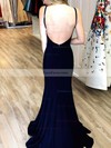 Trumpet/Mermaid V-neck Velvet Sweep Train Prom Dresses #Favs020105134