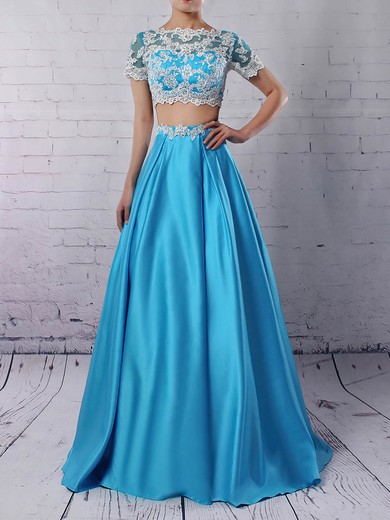 Ball Gown Scoop Neck Satin Floor-length Beading Prom Dresses #Favs020105140