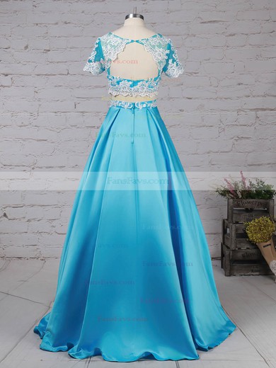 Ball Gown Scoop Neck Satin Floor-length Beading Prom Dresses #Favs020105140