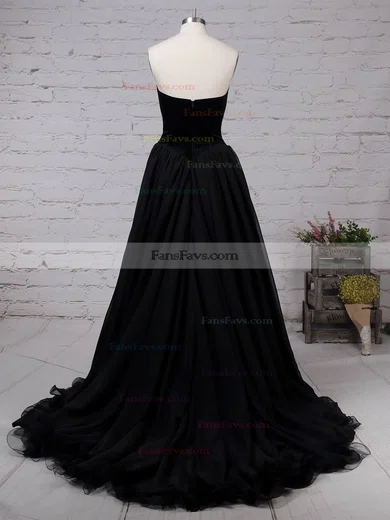 Ball Gown V-neck Organza Velvet Sweep Train Prom Dresses #Favs020105825