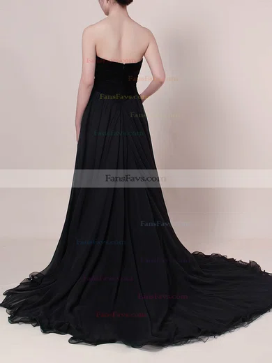 Ball Gown V-neck Organza Velvet Sweep Train Prom Dresses #Favs020105825