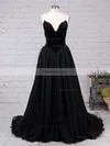 Ball Gown V-neck Organza Velvet Sweep Train Prom Dresses #Favs020105825