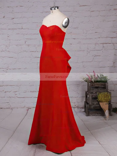 Trumpet/Mermaid Sweetheart Stretch Crepe Sweep Train Ruffles Prom Dresses #Favs020105826