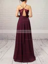 A-line V-neck Chiffon Floor-length Appliques Lace Prom Dresses #Favs020105832