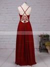 A-line V-neck Chiffon Floor-length Split Front Prom Dresses #Favs020105837