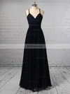 A-line V-neck Chiffon Floor-length Beading Prom Dresses #Favs020105860