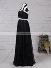 A-line Halter Chiffon Floor-length Sashes / Ribbons Prom Dresses #Favs020105869