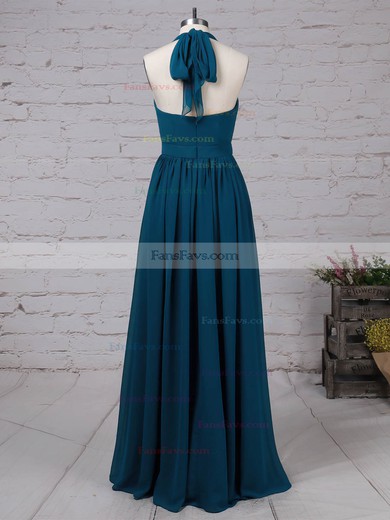A-line Halter Chiffon Floor-length Sashes / Ribbons Prom Dresses #Favs020105870