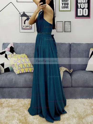 A-line Halter Chiffon Floor-length Sashes / Ribbons Prom Dresses #Favs020105870