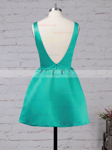 A-line Square Neckline Satin Short/Mini Short Prom Dresses #Favs020105898