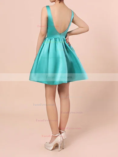 A-line Square Neckline Satin Short/Mini Short Prom Dresses #Favs020105898