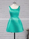 A-line Square Neckline Satin Short/Mini Short Prom Dresses #Favs020105898