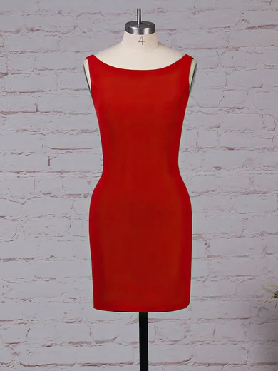 Sheath/Column Scoop Neck Stretch Crepe Short/Mini Short Prom Dresses #Favs020105899