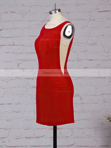 Sheath/Column Scoop Neck Stretch Crepe Short/Mini Short Prom Dresses #Favs020105899