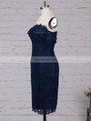 Sheath/Column Off-the-shoulder Lace Knee-length Appliques Lace Prom Dresses #Favs020105900