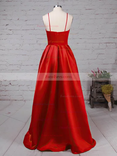 Ball Gown Scoop Neck Satin Asymmetrical Prom Dresses #Favs020105912