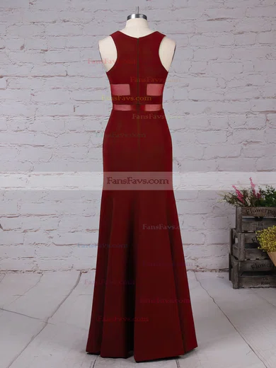 Sheath/Column Scoop Neck Jersey Sweep Train Prom Dresses #Favs020105919