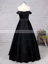 Princess Off-the-shoulder Satin Floor-length Beading Prom Dresses #Favs020105925