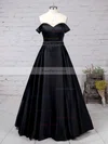 Princess Off-the-shoulder Satin Floor-length Beading Prom Dresses #Favs020105925