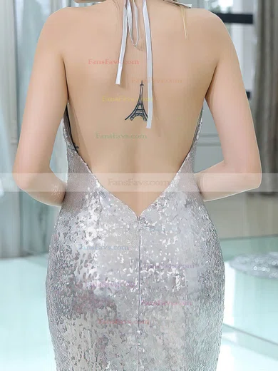 Trumpet/Mermaid Halter Sequined Sweep Train Prom Dresses #Favs020106160