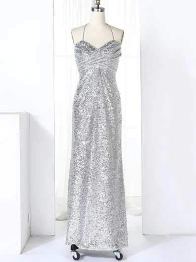 Empire Halter Sequined Floor-length Ruffles Prom Dresses #Favs020106170