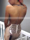 Sheath/Column V-neck Sequined Short/Mini Prom Dresses #Favs020106185