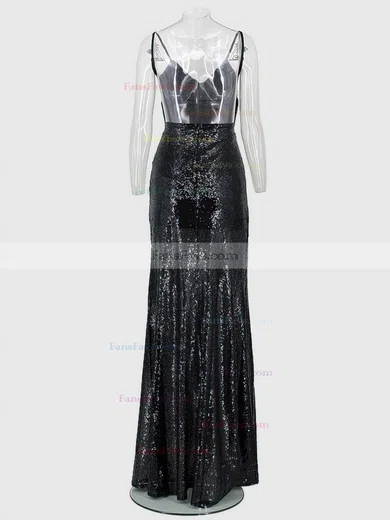 Sheath/Column V-neck Sequined Floor-length Prom Dresses #Favs020106189
