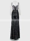 Sheath/Column V-neck Sequined Floor-length Prom Dresses #Favs020106189