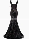 Trumpet/Mermaid V-neck Sequined Sweep Train Prom Dresses #Favs020106192
