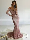 Trumpet/Mermaid Off-the-shoulder Sequined Sweep Train Prom Dresses #Favs020106204