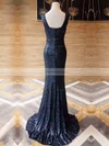 Trumpet/Mermaid V-neck Sequined Sweep Train Prom Dresses #Favs020106212