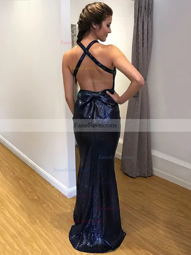 Trumpet/Mermaid V-neck Sequined Sweep Train Prom Dresses #Favs020106216