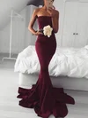 Trumpet/Mermaid Strapless Jersey Sweep Train Prom Dresses #Favs020106219