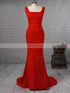 Trumpet/Mermaid Square Neckline Jersey Sweep Train Prom Dresses #Favs020106224