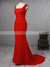 Trumpet/Mermaid Square Neckline Jersey Sweep Train Prom Dresses #Favs020106224