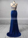 Sheath/Column Scoop Neck Jersey Sweep Train Beading Prom Dresses #Favs020106237