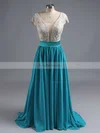 A-line V-neck Lace Chiffon Floor-length Sequins Prom Dresses #Favs020102209