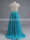A-line V-neck Lace Chiffon Floor-length Sequins Prom Dresses #Favs020102209