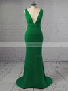 Trumpet/Mermaid V-neck Jersey Sweep Train Prom Dresses #Favs020106249