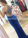 Sheath/Column Scoop Neck Jersey Sweep Train Beading Prom Dresses #Favs020106250
