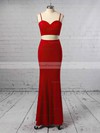 Sheath/Column V-neck Jersey Floor-length Prom Dresses #Favs020106253